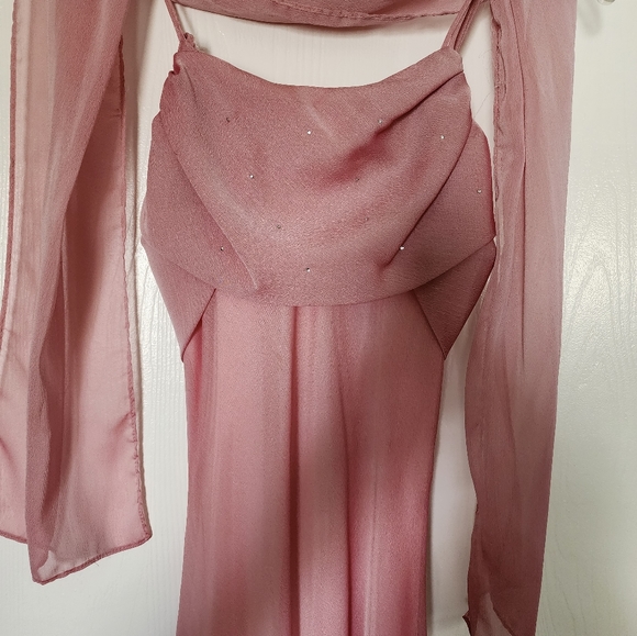 Girls formal gown. Dusty rose color with small rhinestones - Picture 2 of 5